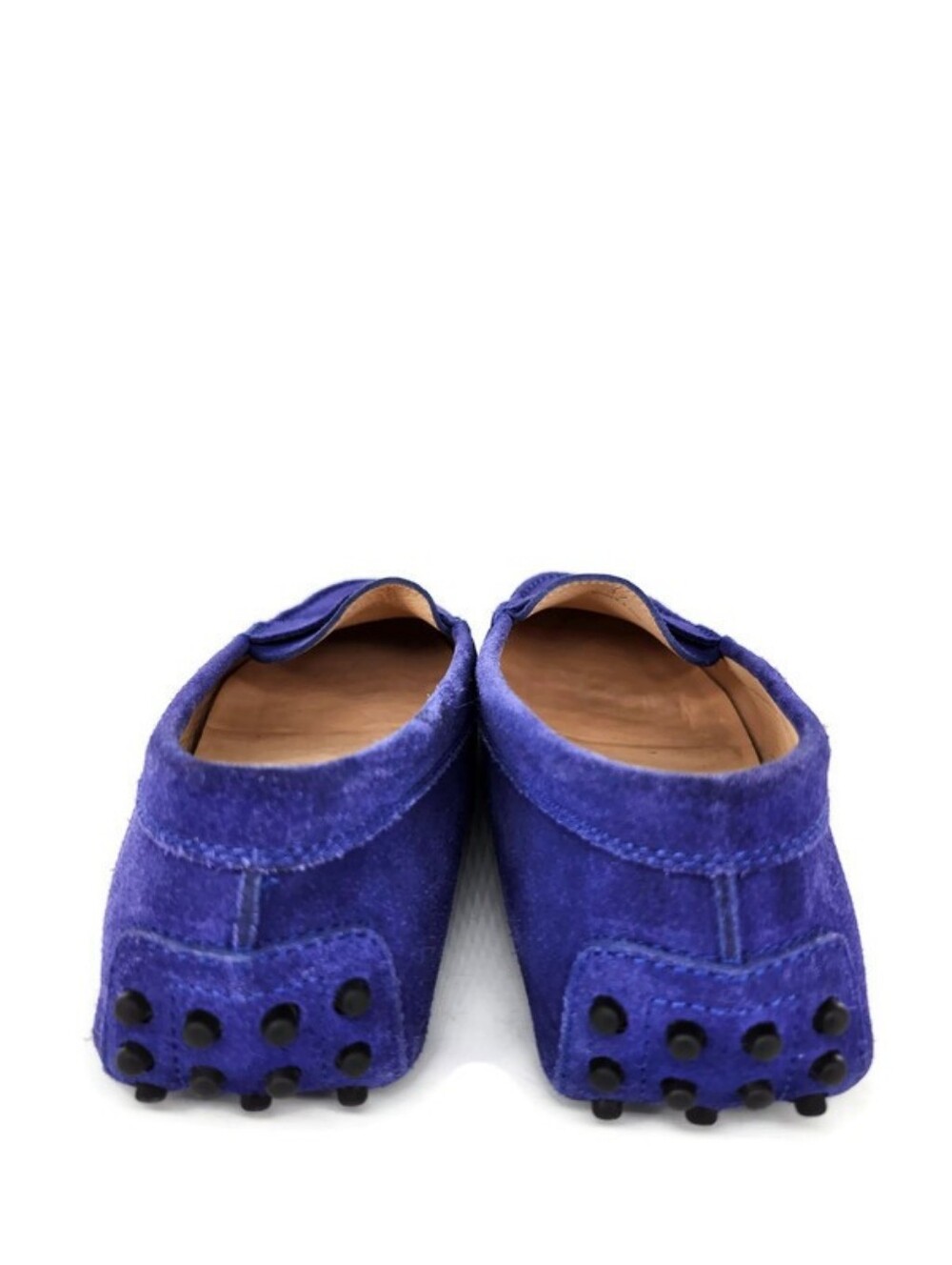 Tod's Gommino Vibrant Dark Blue Suede Slip-On Moc-Toe Driving Penny Loafers - Picture 7 of 15